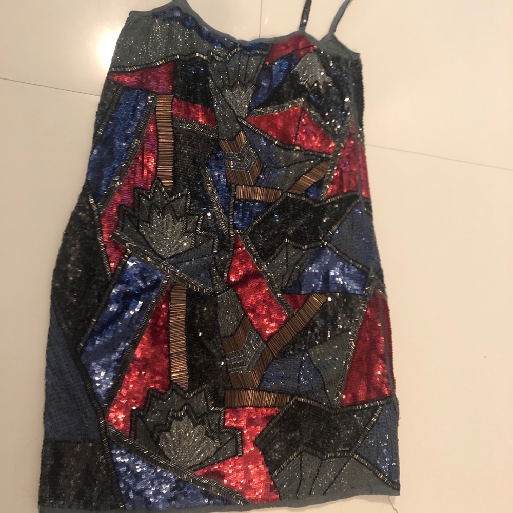 Sequence colorful dress